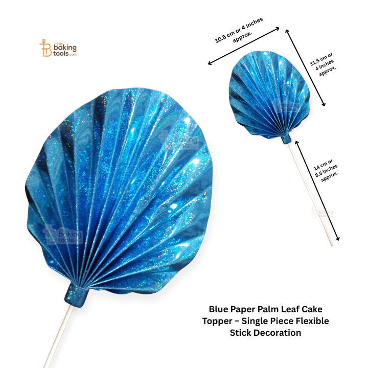 Blue Paper Palm Leaf Cake Topper